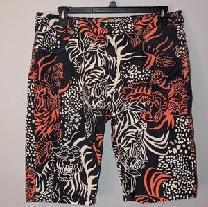DEMOLITION Brand Size 38 Tiger Print Shorts